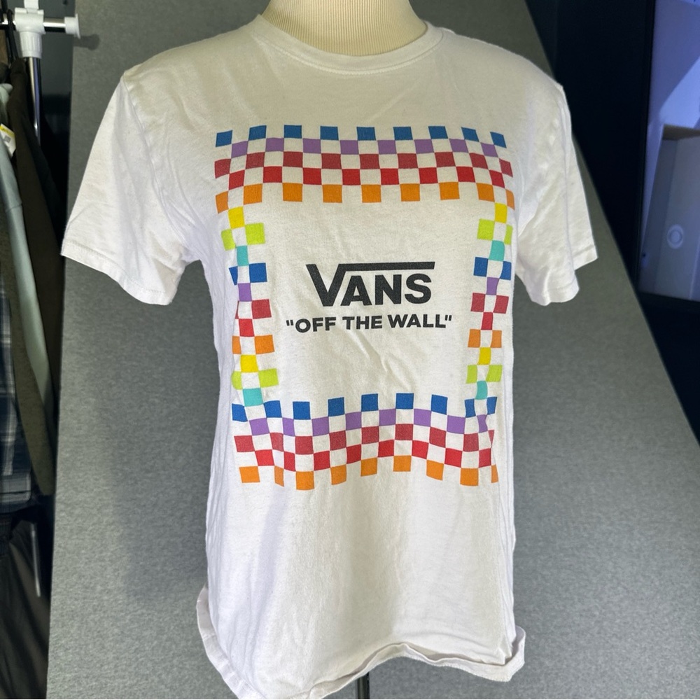 Unisex Size Small Vans Label Old Skool Checkered 100% Cotton Tshirt